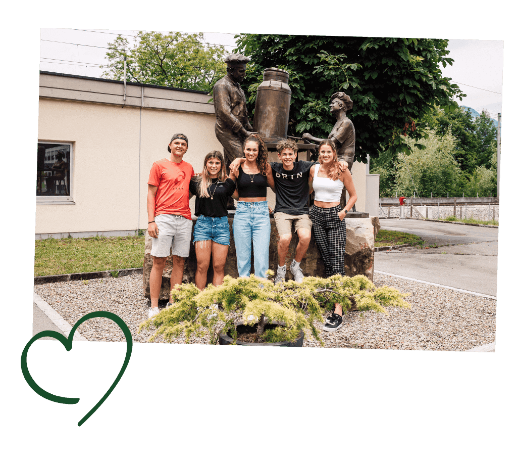 Gruppenbild von Brunos Förderprogramm Brunos Talents. dominic Stricker, Delia Durrer, Zoé Vergé-Dépré, Esmée Böbner, Jonas Hasler